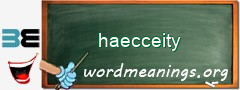 WordMeaning blackboard for haecceity